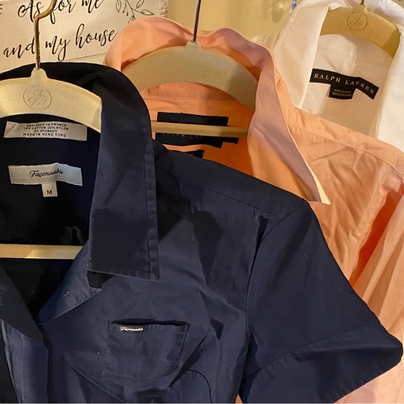 3 Ralph Lauren & Faconnable - Button Down - Wrinkled BUT CLEAN - LOT of 3 - Picture 11 of 13